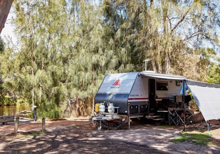 Caravan sites right on the river