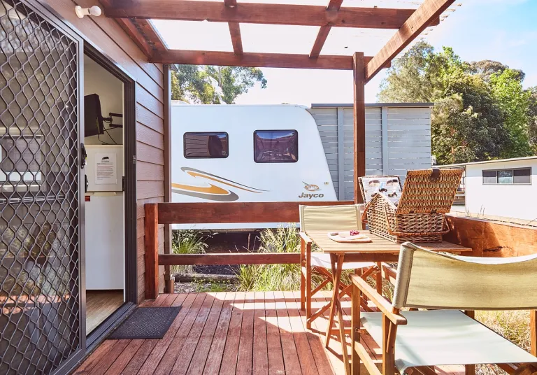 Deck with outdoor furniture