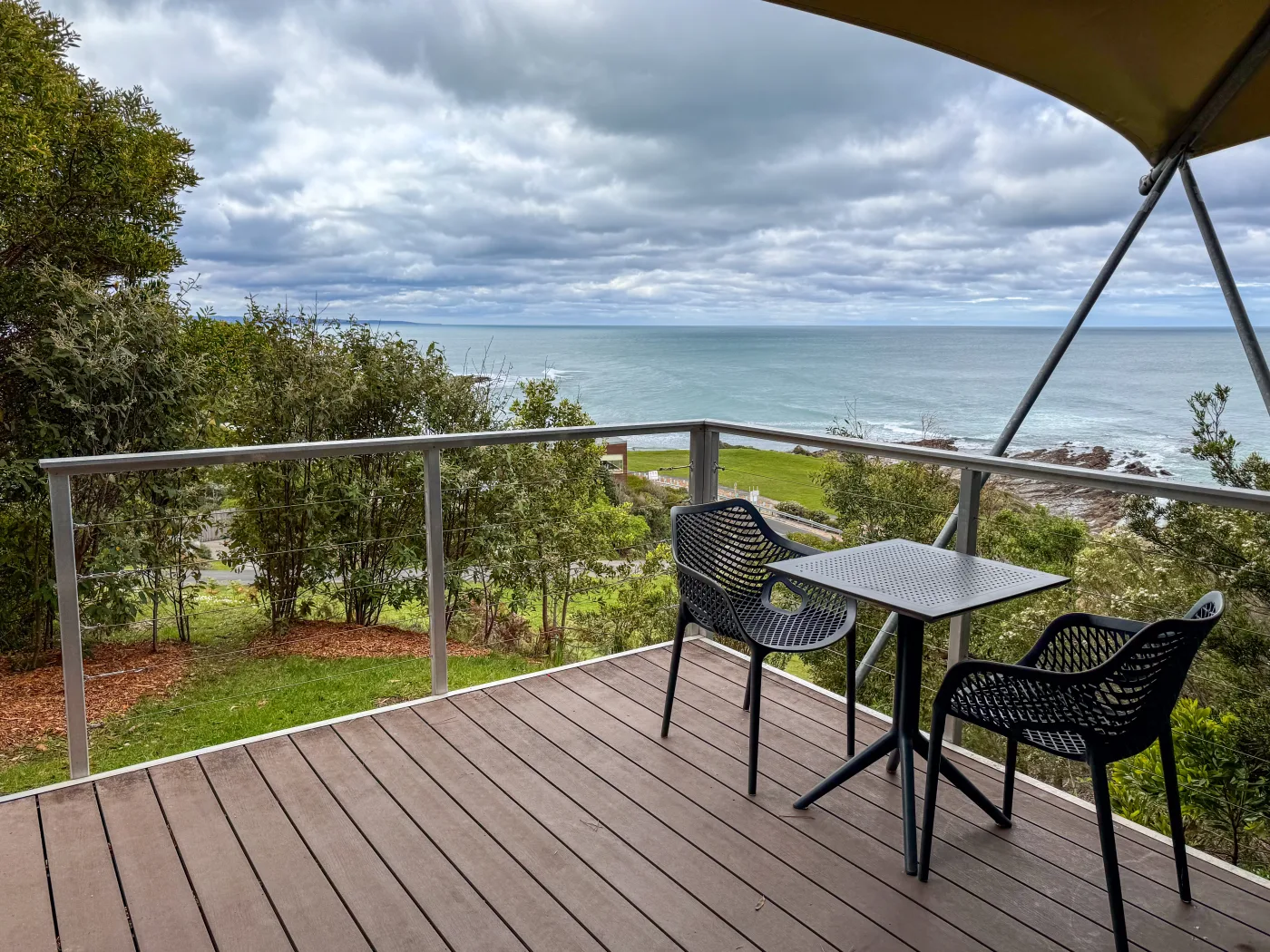 Outdoor deck with views