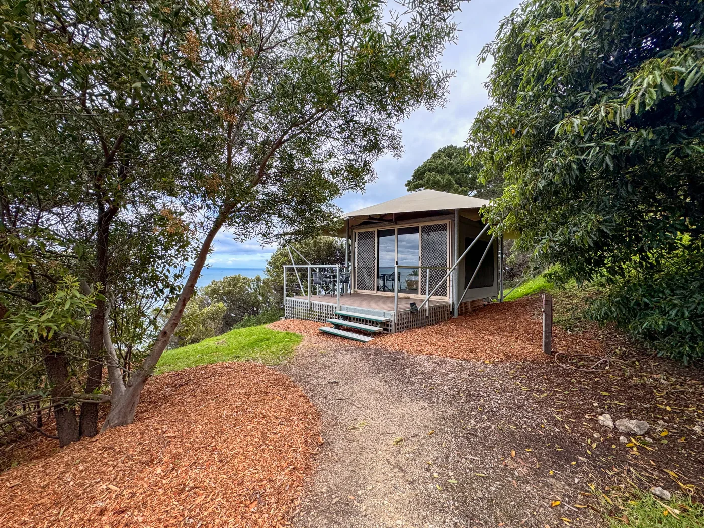 Lorne Eco Safari Tent nestled amongst trees