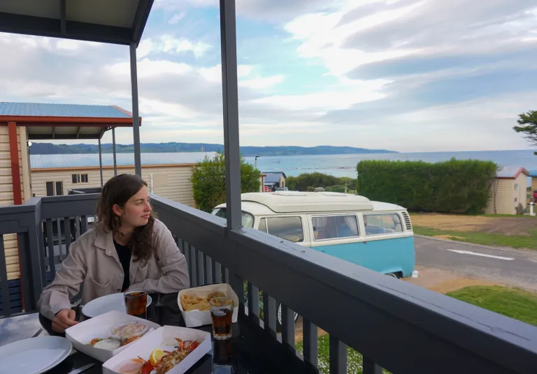 Deck with beach view