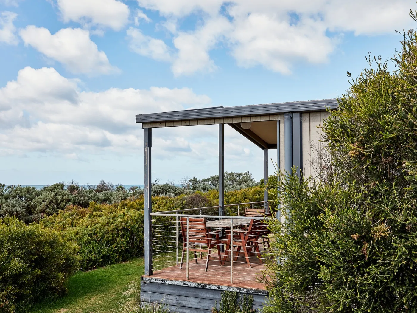 Deck with outdoor furniture