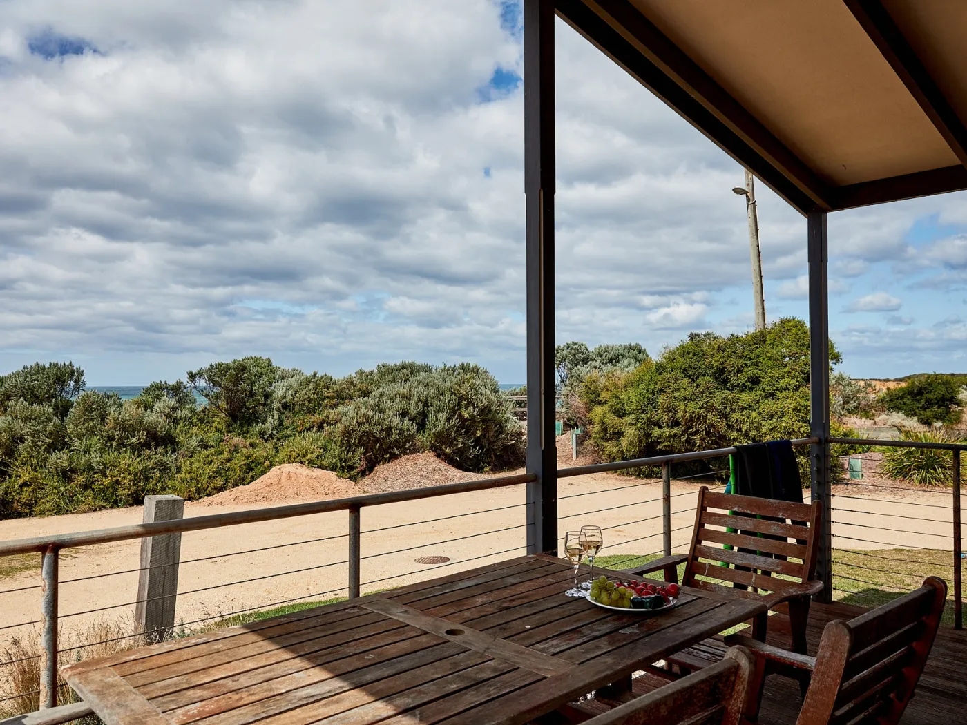 Deck with furniture and views