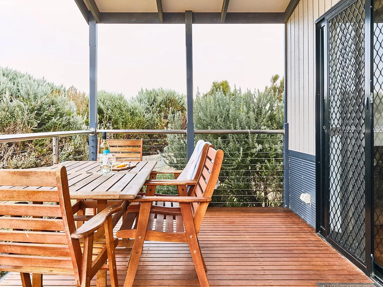 Deck with outdoor furniture