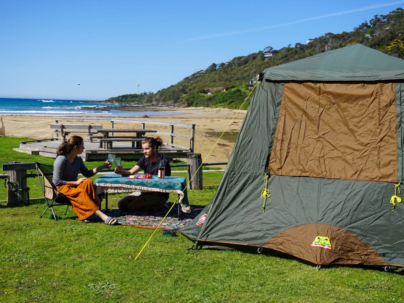 Couple camping